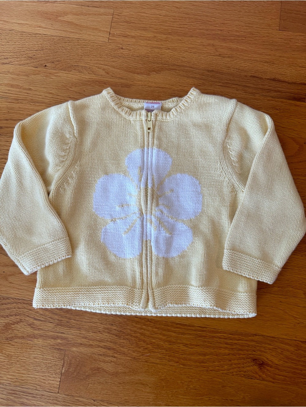 Gymboree Yellow Zip-Front Cardigan with White Flower